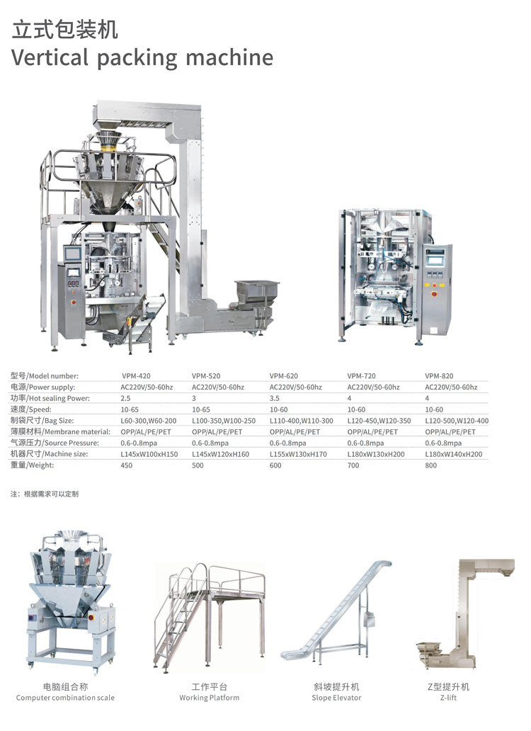 立式包装机参数